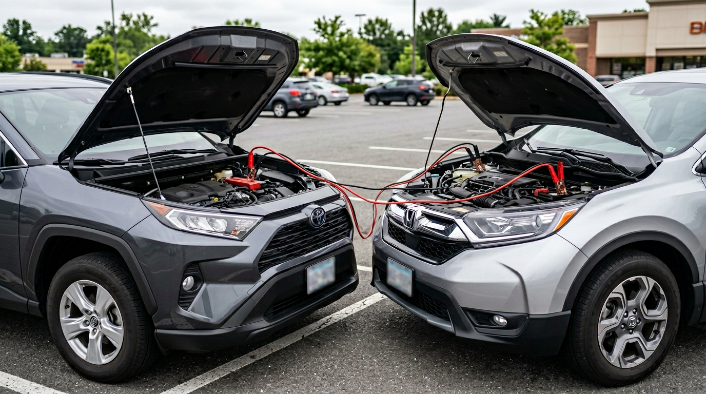 Прикуриваем автомобиль от другого автомобиля - бесопасно!